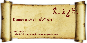 Kemenczei Éva névjegykártya
