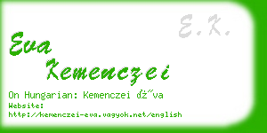 eva kemenczei business card